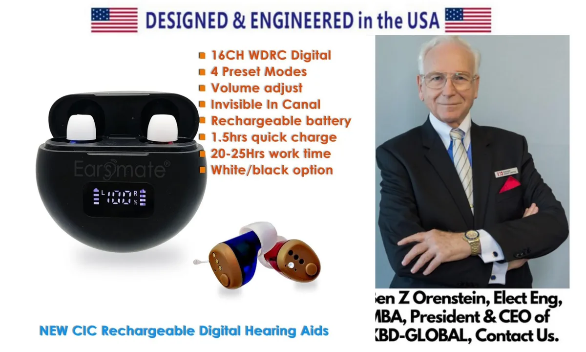 eEAR eEAR G-31 16-Channel CIC Rechargeable Hearing Aids Pair — product photo