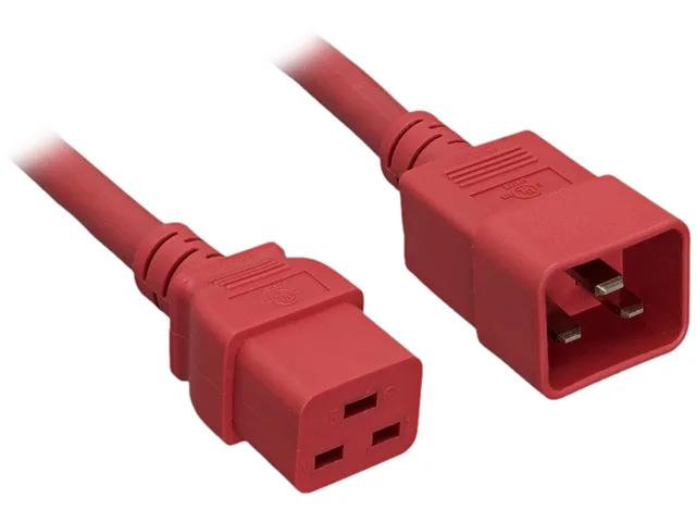 Nippon Labs Nippon Labs 30POW-10W1-1920-03-R computer power cord C20 to C19 12 AWG 20A 250V 3 ft red — product photo