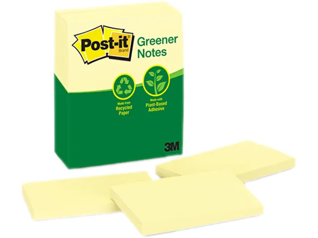 Post-it Post-it 655-RP-YW Sticky Notes 3 x 5 Canary Yellow 12 Pads 100 Sheets — product photo