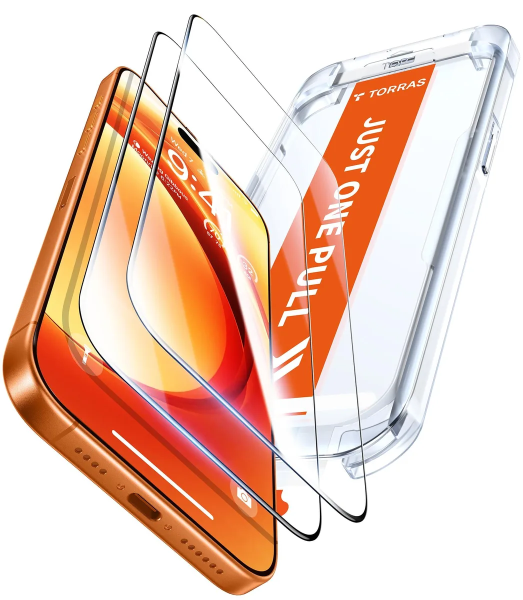 Two clear rectangular glass sheets with rounded corners and black borders lying flat