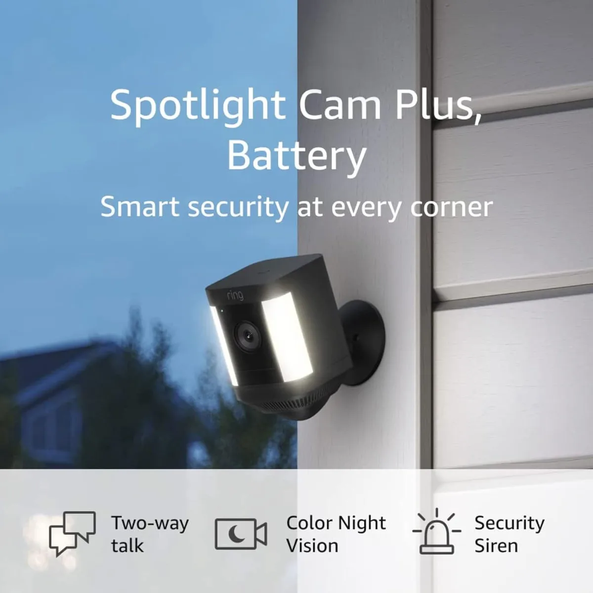 PISKEKAT PISKEKAT Spotlight Cam Plus Battery 1080p Color Night Vision 2022 Black — product photo