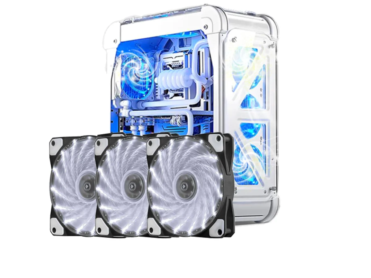 sakose sakose 12025-LED 120mm case fan 15 LED 1100 RPM 18 dBA 3 pack — product photo