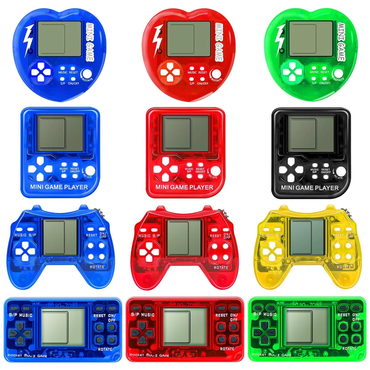  SSRMX 12-pack video game keychains, 26 games, 99 levels — product photo