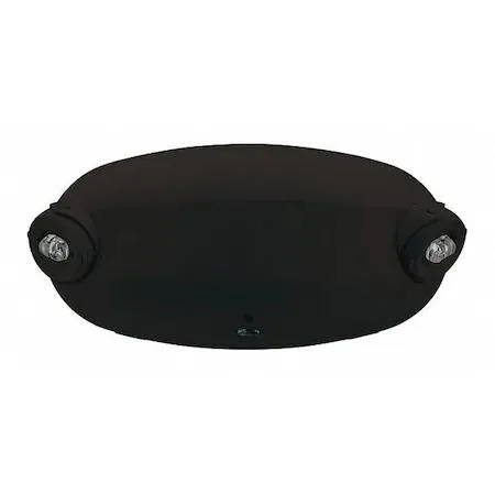 Rectangular black plastic emergency light with two adjustable LED heads