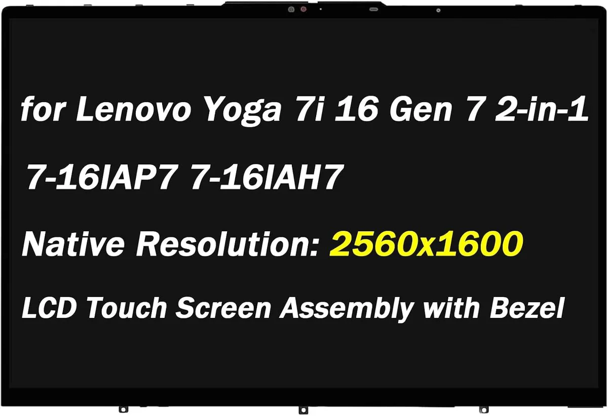 NUOLAISUN NUOLAISUN 16.0" 2560x1600 2.5K Touch Screen Assembly with Bezel for Lenovo Yoga 7i 16 Gen 7 — product photo