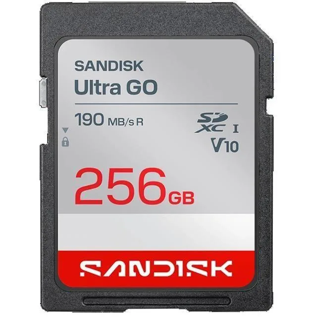 SanDisk SanDisk Ultra GO SDXC 256GB memory card 190MB/s — product photo