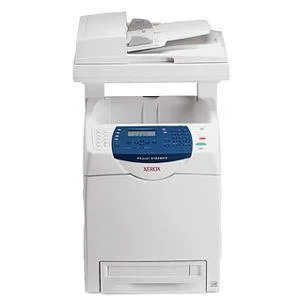 Floor-standing Xerox Phaser 6180 laser multifunction printer in neutral office finish