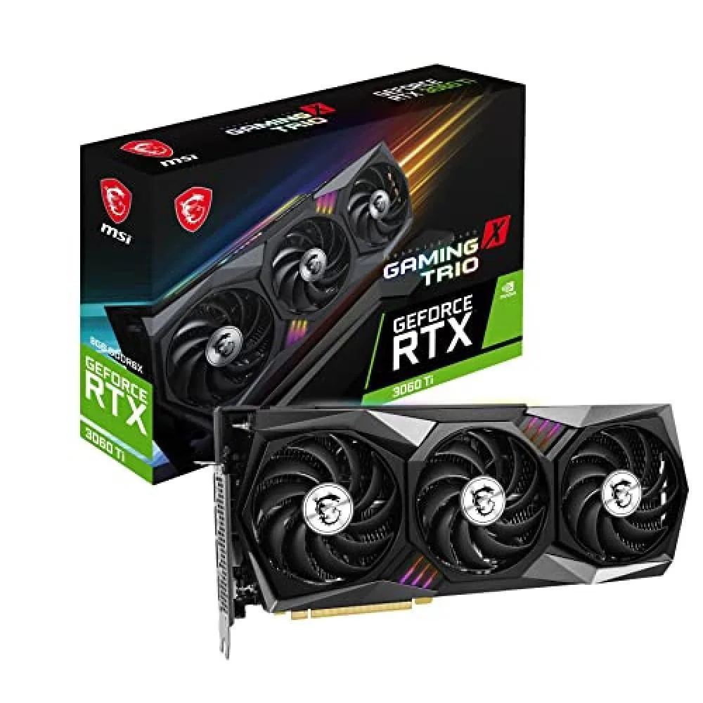 MSI MSI GeForce RTX 3060 Ti GAMING X TRIO 8GB GDDR6X graphics card — product photo