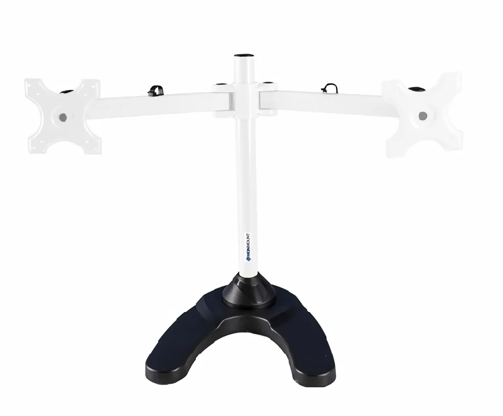 MonMount MonMount LCD-6460W Dual Freestanding Monitor Stand White 24in — product photo