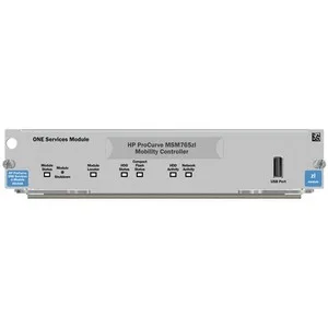 Rectangular silver network controller unit with front ports and label