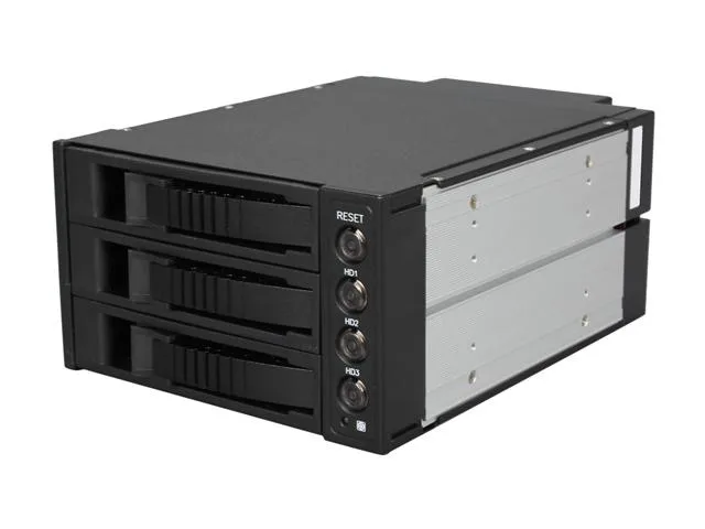 iStarUSA Inc. iStarUSA Inc. BPU-230SATA-BLK 2×5.25″ to 3×3.5″ SAS/SATA 6.0 Gb/s Hot-Swap Cage — product photo