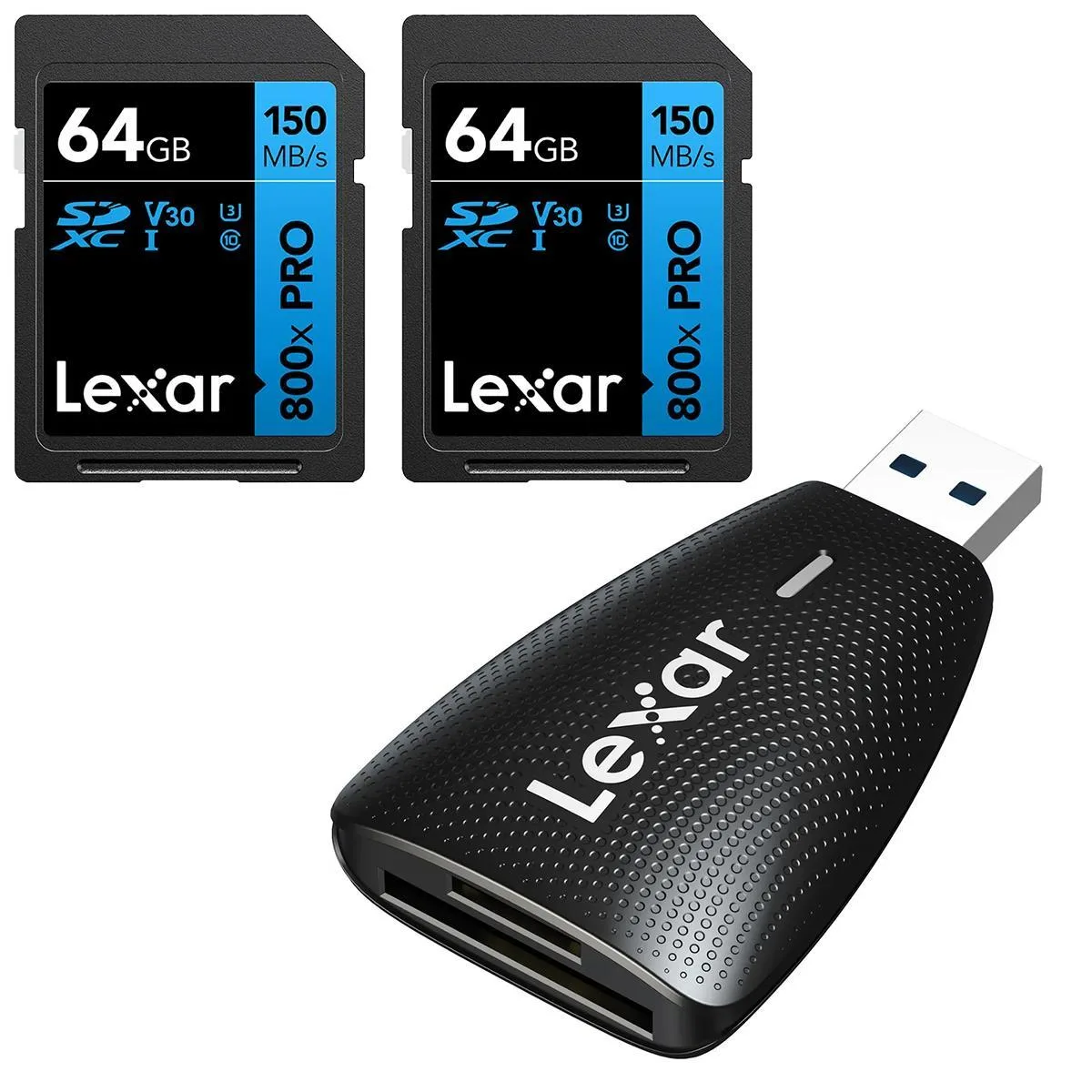 Lexar Lexar High-Performance 800x 64GB UHS-I Card Blue Series 2-Pack — product photo