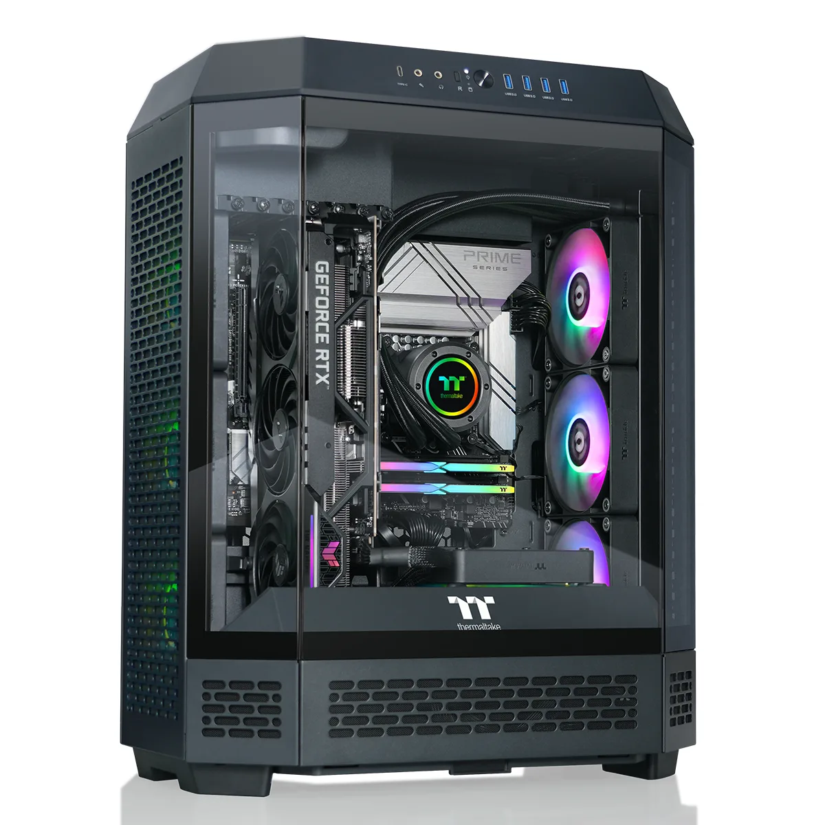 Thermaltake Thermaltake T6BK-X870-580-LCS gaming PC Ryzen 7 9800X3D RTX 5080 32GB DDR5 2TB NVMe — product photo