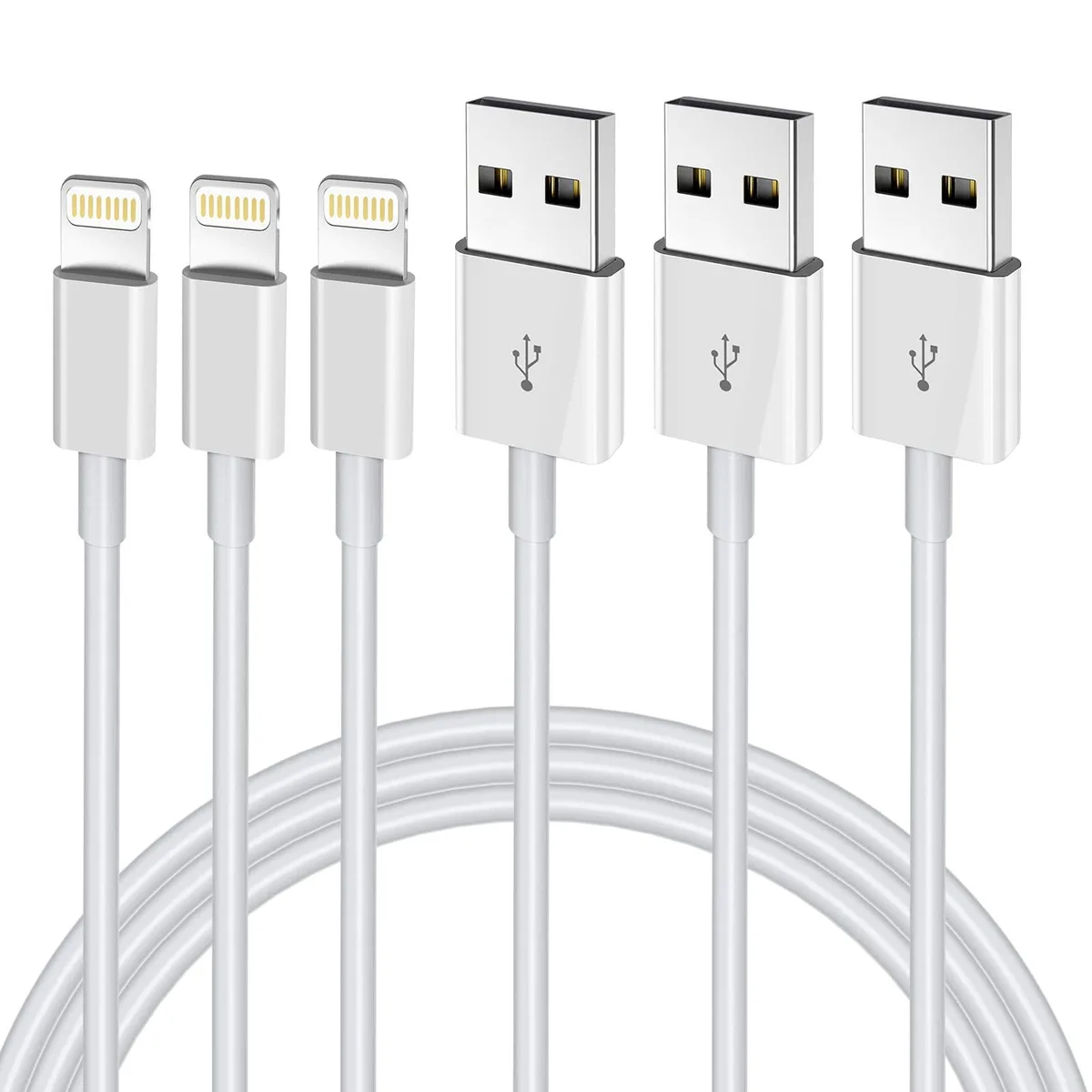 No Sew No Sew UI-C1 Lightning cable 3 ft 3-pack White 2.4 A 480 Mbps — product photo