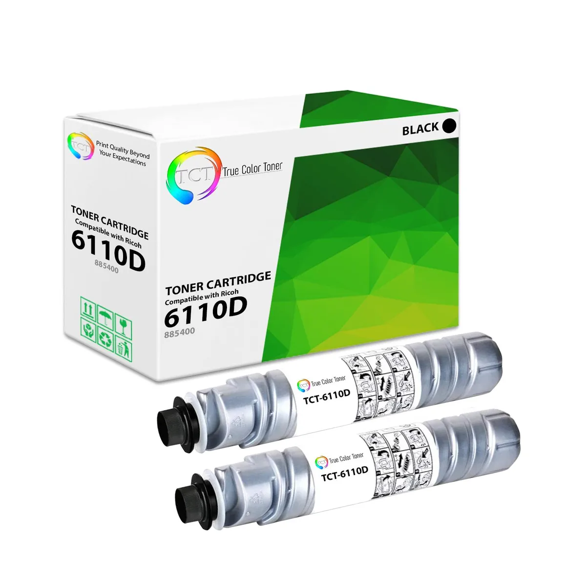 True Color Toner True Color Toner 6110D 2 Pack Black Toner Cartridge 43000 Pages — product photo