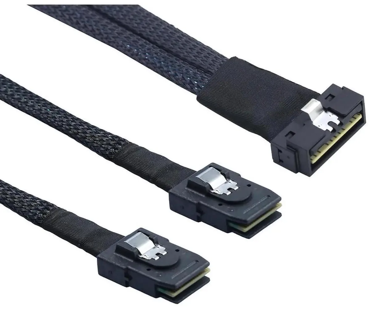 SMUGDESK SMUGDESK SFF8654 8i to 2×SFF8087 SAS Cable .5m 30AWG 12Gbps — product photo