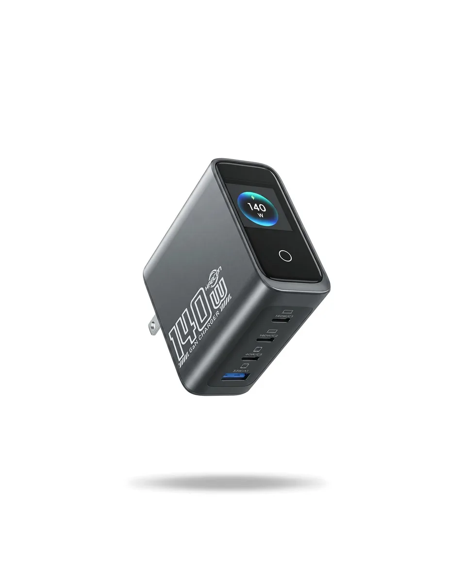 DELL LP-140W-3C1A-US 140W GaN USB-C charger with smart display — product photo
