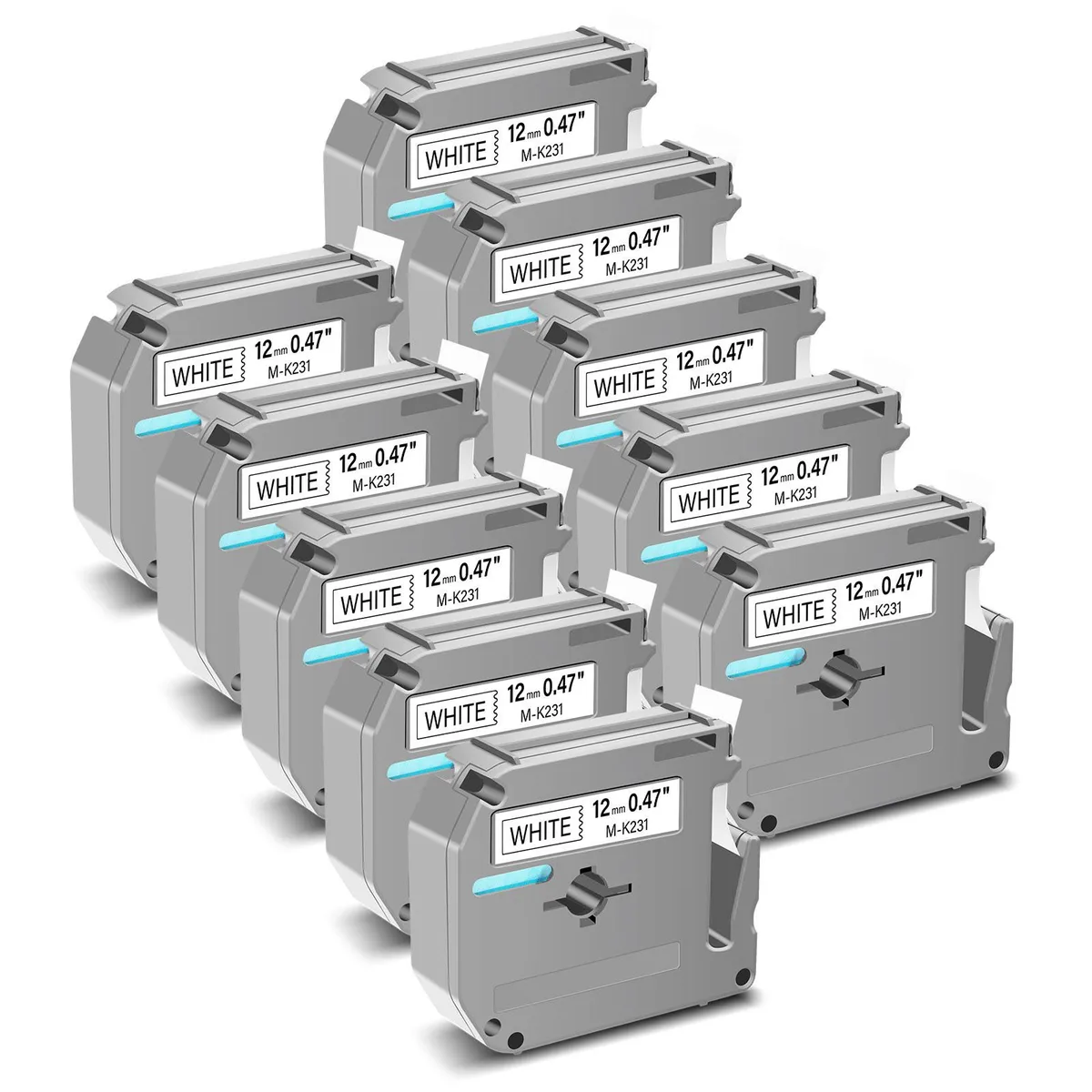 GREENCYCLE GREENCYCLE MK-231 12mm x 8m label tape 20-pack — product photo