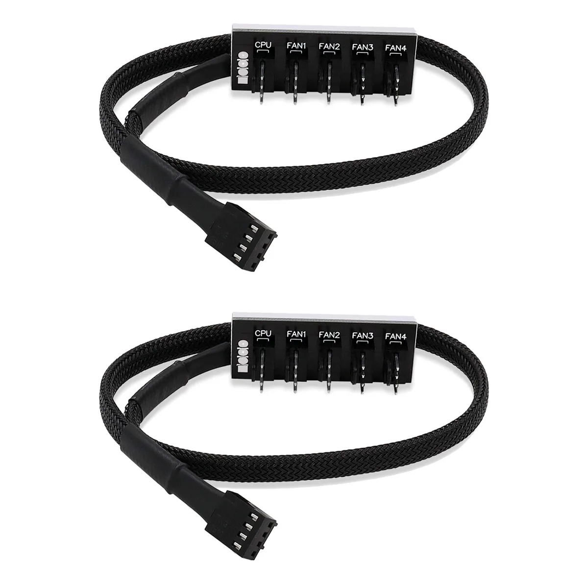 HANNORD HANNORD 4-Pin PWM Fan Splitter 1 to 5 Hub 13 inch 2 Pack internal power cable — product photo
