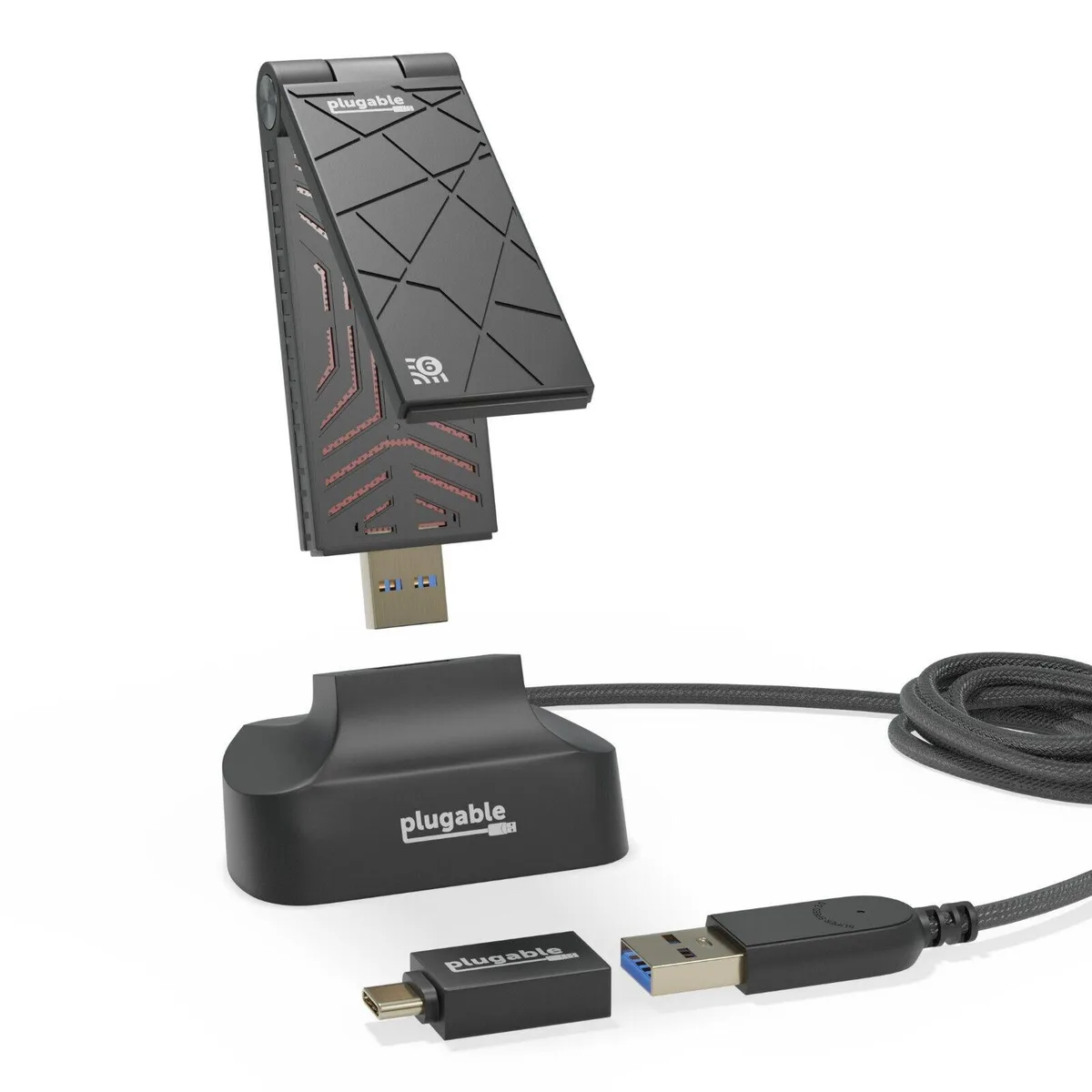 WUQ WUQ AX1800 USB Wi-Fi 6 adapter USB 3.0 Type-C dual-band — product photo