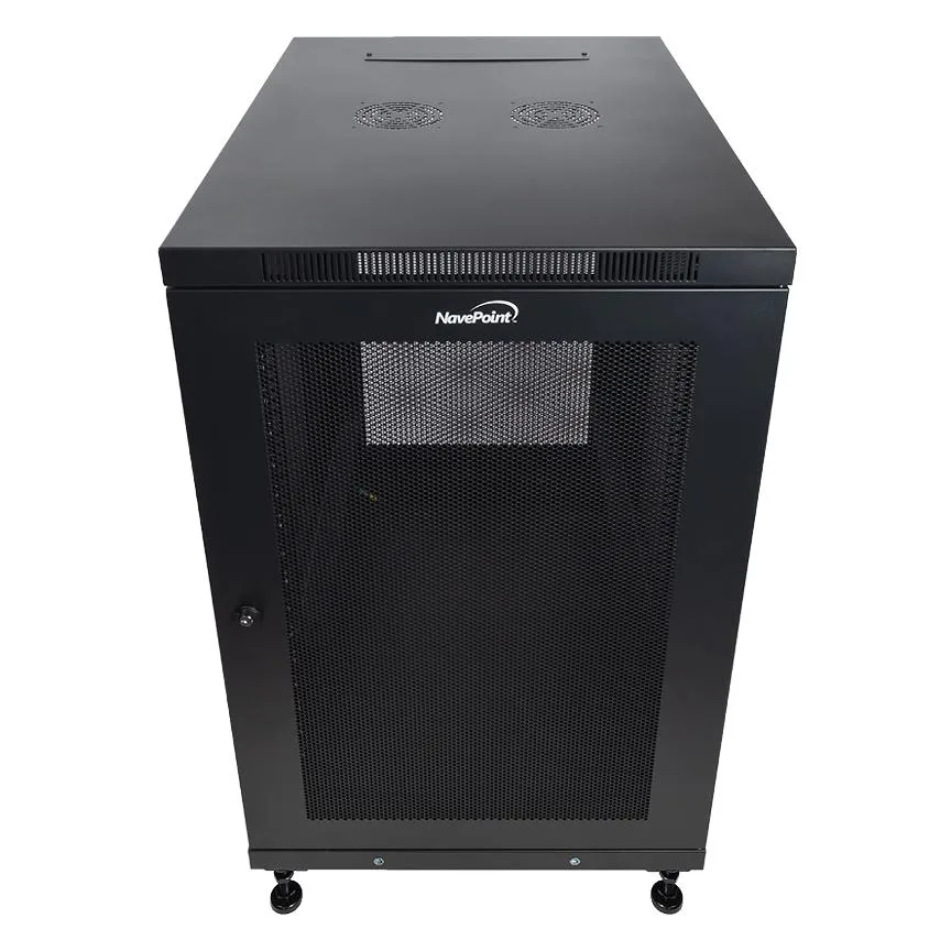 NavePoint NavePoint 18U Server Rack 33" Deep Perforated Door Casters Black — product photo