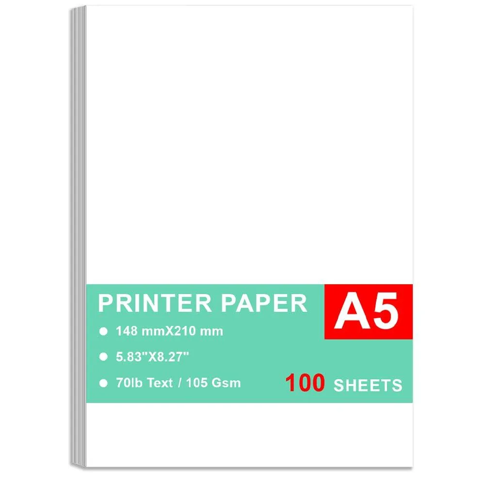Lyuzecheean A5 Bright White Paper 100 Sheets 105 gsm — product photo