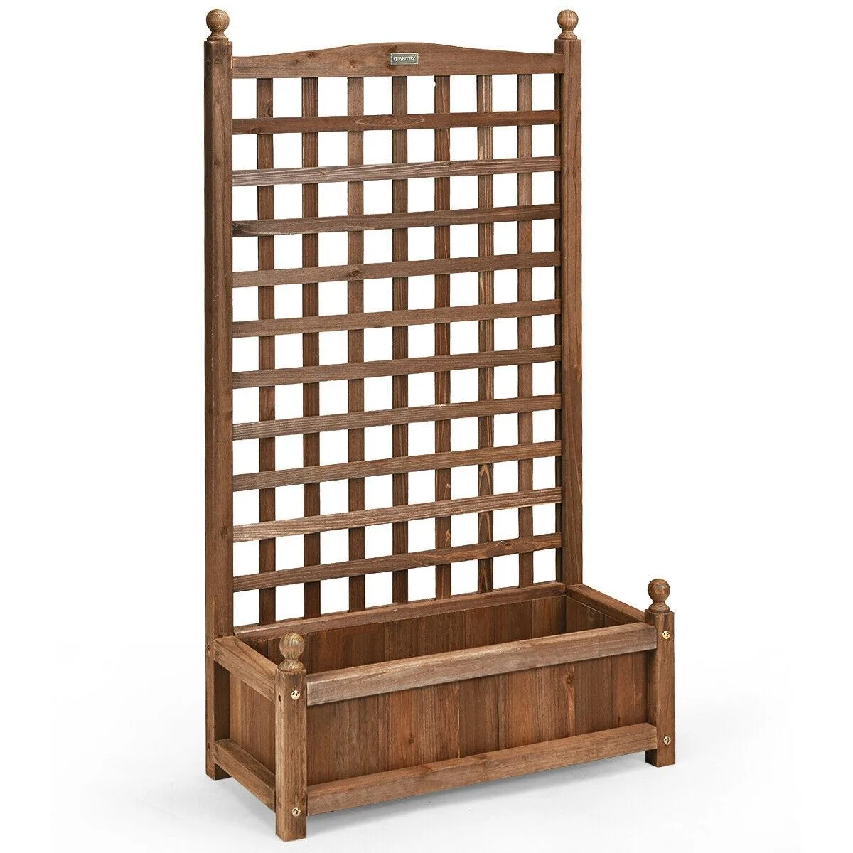 SlickBlue SlickBlue Fir Planter Trellis 25" x 11" x 48" Dark Brown — product photo