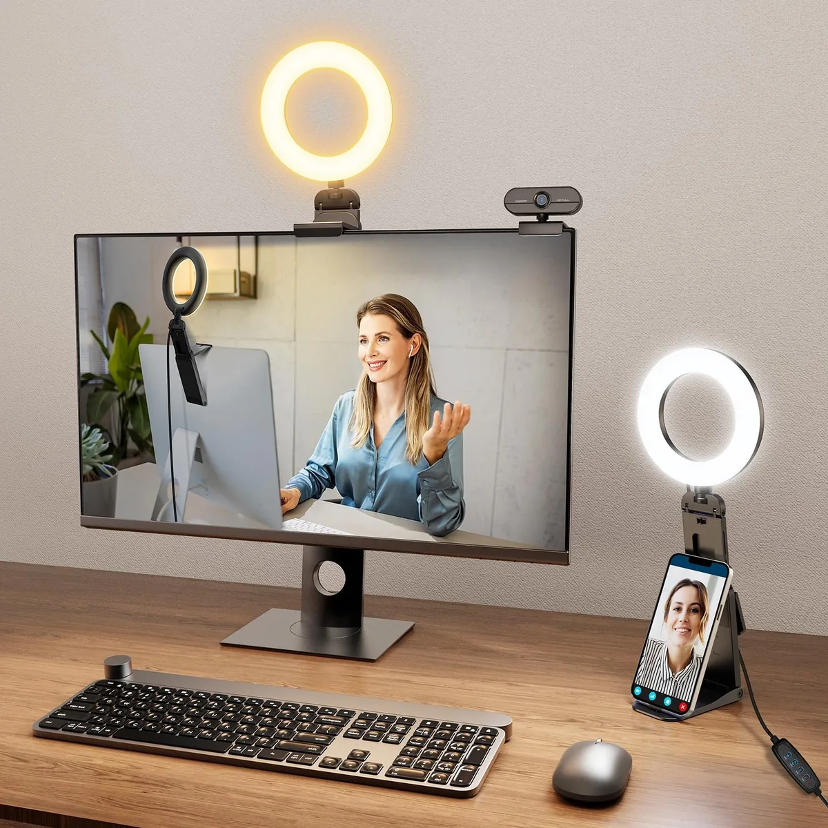 Evershop 5" USB Ring Light with Adjustable Stand Black — product photo