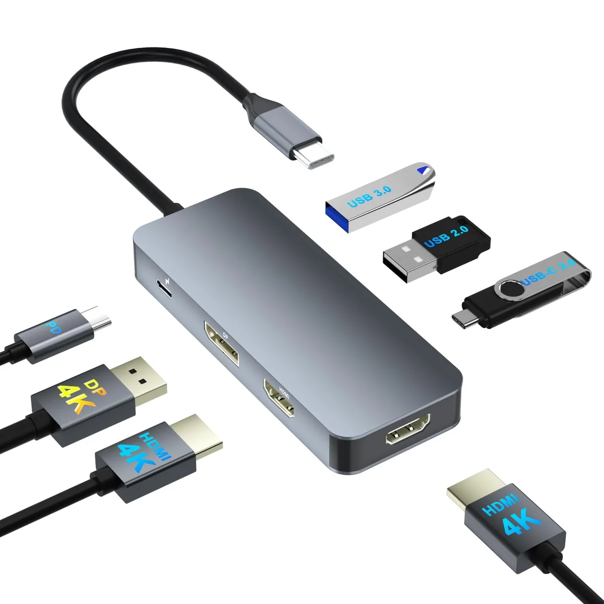 Belkin ALG-7 7-in-1 Docking Station 2 HDMI DP 100W PD Black — product photo