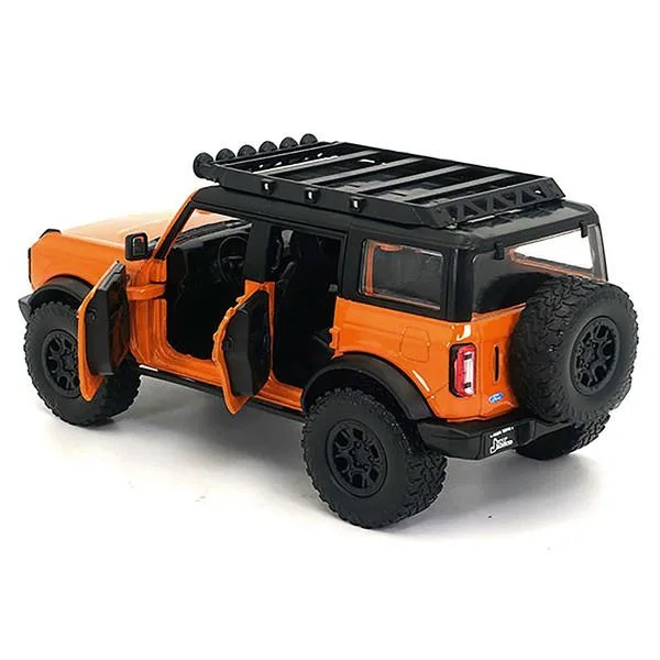 Jada Jada 2021 Ford Bronco Orange Black Stripes Roof Rack Just Trucks 1/24 Diecast Vehicle — product photo