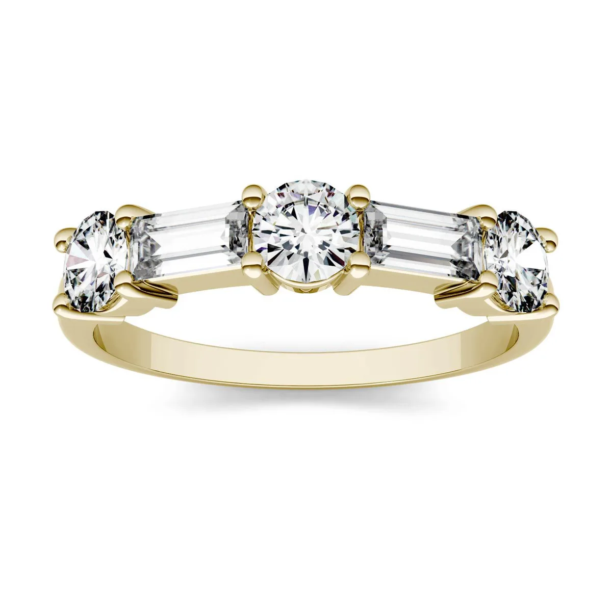 Charles &amp; Colvard Charles &amp; Colvard Moissanite 5x2mm Baguette Step Cut Ring Size 8 1.15cttw DEW — product photo