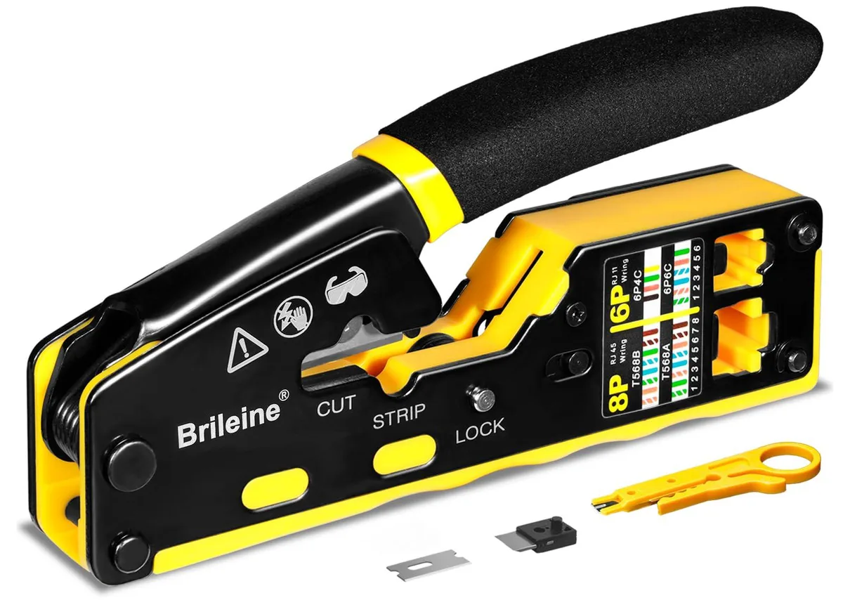KEHIPI KEHIPI RJ45 Pass-Through Crimper for Cat5/5e/6/6a 23-28AWG electrician tool — product photo