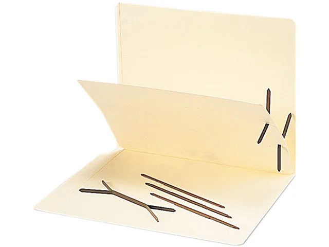 Box of 100 brown metal twin-prong paper fasteners