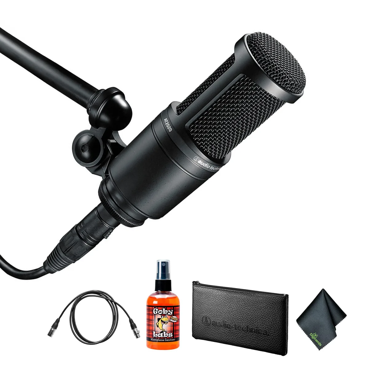 Audio-Technica Audio-Technica AT2020 Cardioid Condenser Microphone Black Bundle with 10 Ft XLR Cable — product photo