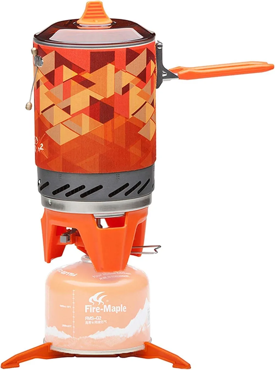 Integrated 1-litre aluminium pot with stove burner and neoprene cover