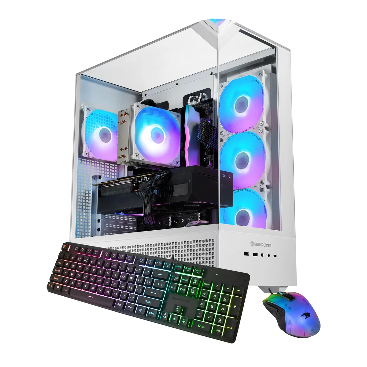 iBUYPOWER iBUYPOWER EWA7N5601 gaming PC Ryzen 7 8700F RTX 5060 16GB DDR5 1TB NVMe White — product photo