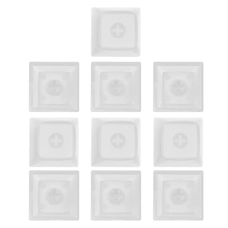 YINGHUA YINGHUA Crystal Keycaps PBT Backlit 10pcs Transparent White — product photo