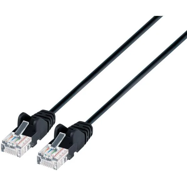 Intellinet Network Solutions Intellinet Cat6 U/UTP Slim Patch Cable 7 ft Black 10G 250 MHz 30 AWG — product photo