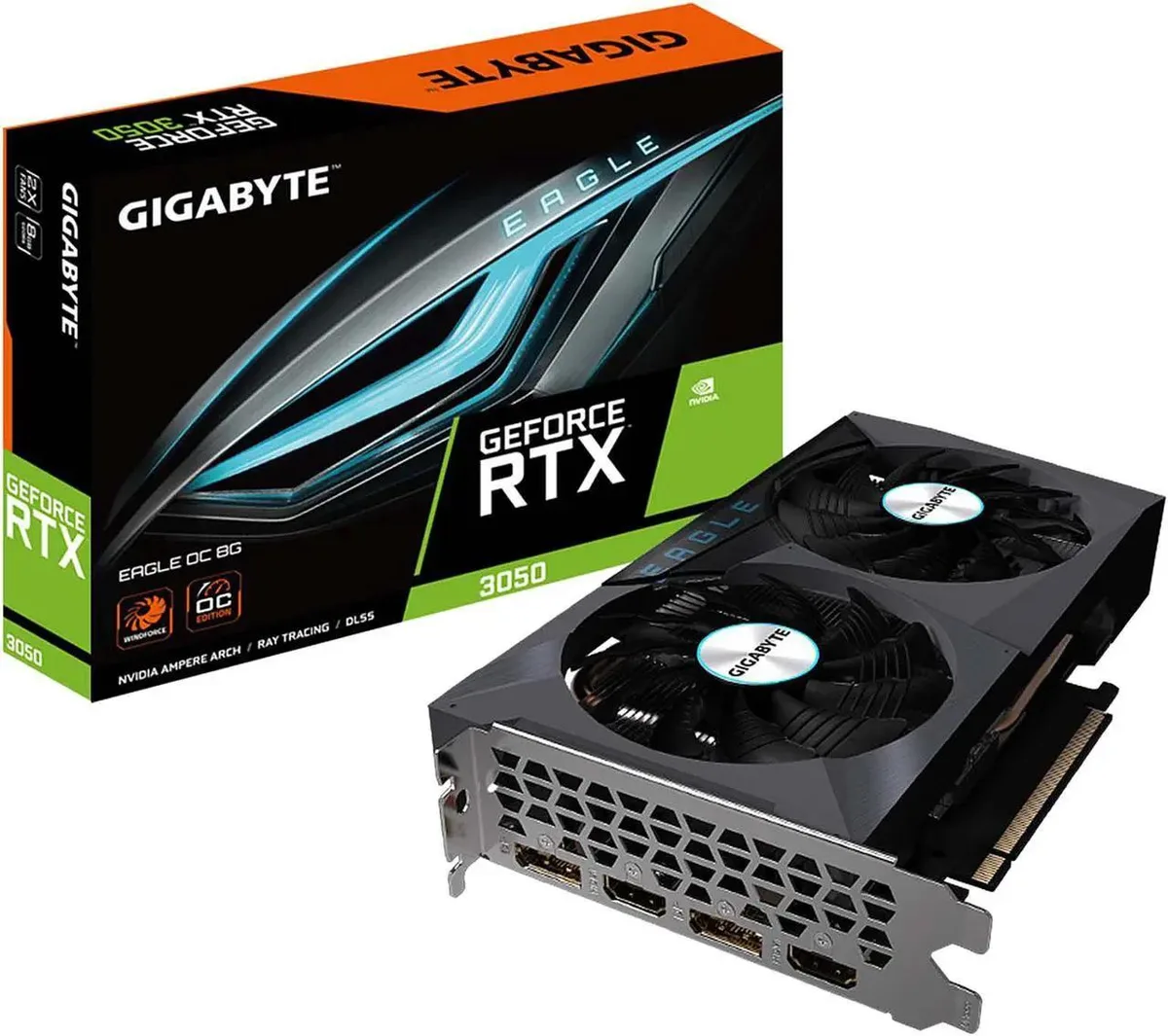 GIGABYTE GIGABYTE GeForce RTX 3050 Eagle OC 8G graphics card — product photo