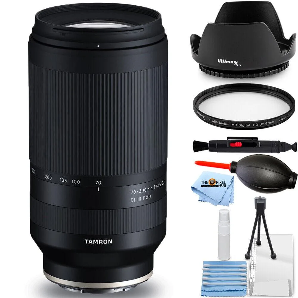 Tamron Tamron 70-300mm f/4.5-6.3 Di III RXD for Sony E A047 7PC Accessory Bundle camera lens — product photo