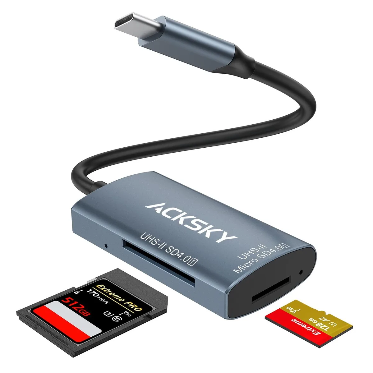 ACKSKY USB-C 4.0 Card Reader RFID — product photo