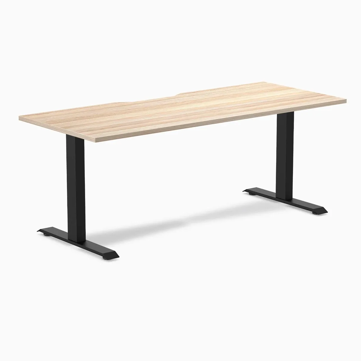 Desky Desky Zero Scalloped Laminate Desk Classic Oak / Matte Black 70.9 x 29.5 in — product photo