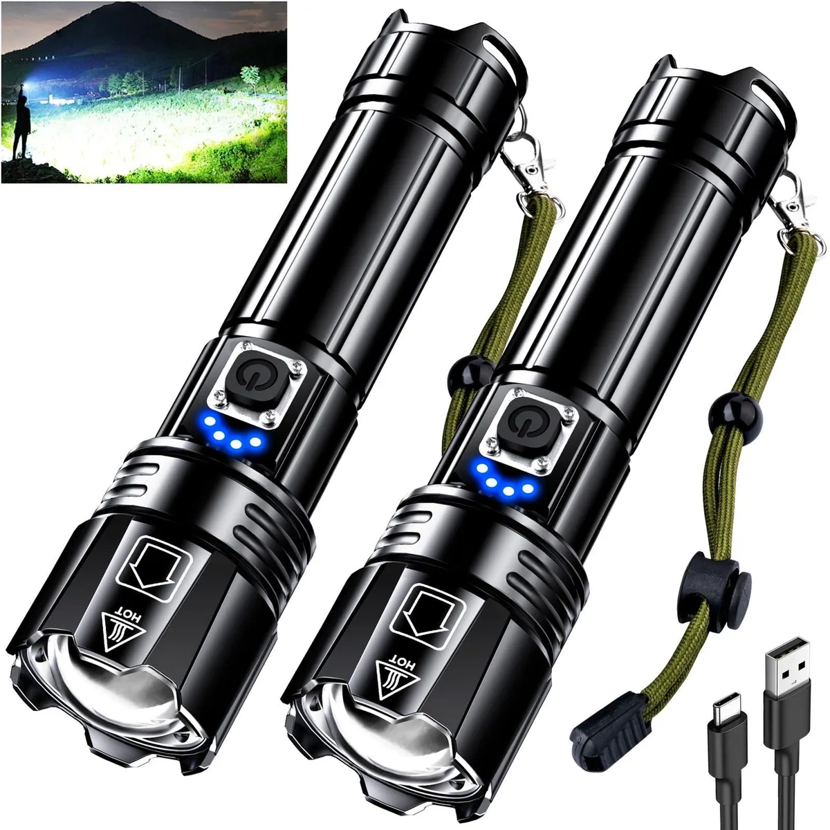 Black Kaito mini LED flashlight with zoomable head