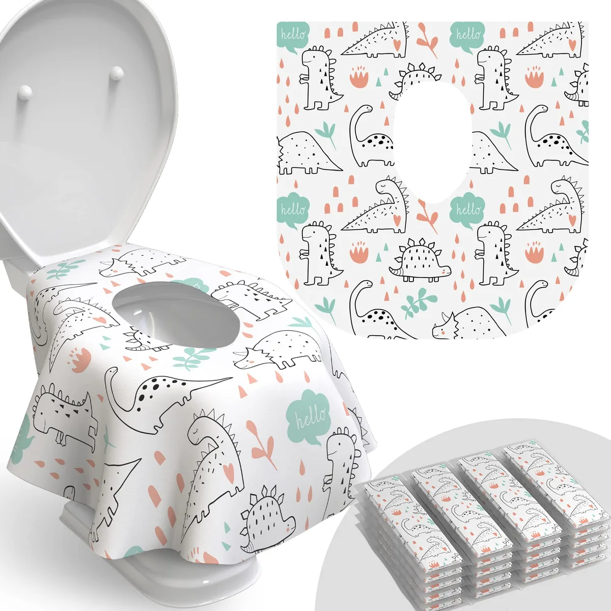  Relyo Disposable Toilet Seat Covers 20 Pack Dinosaurs — product photo