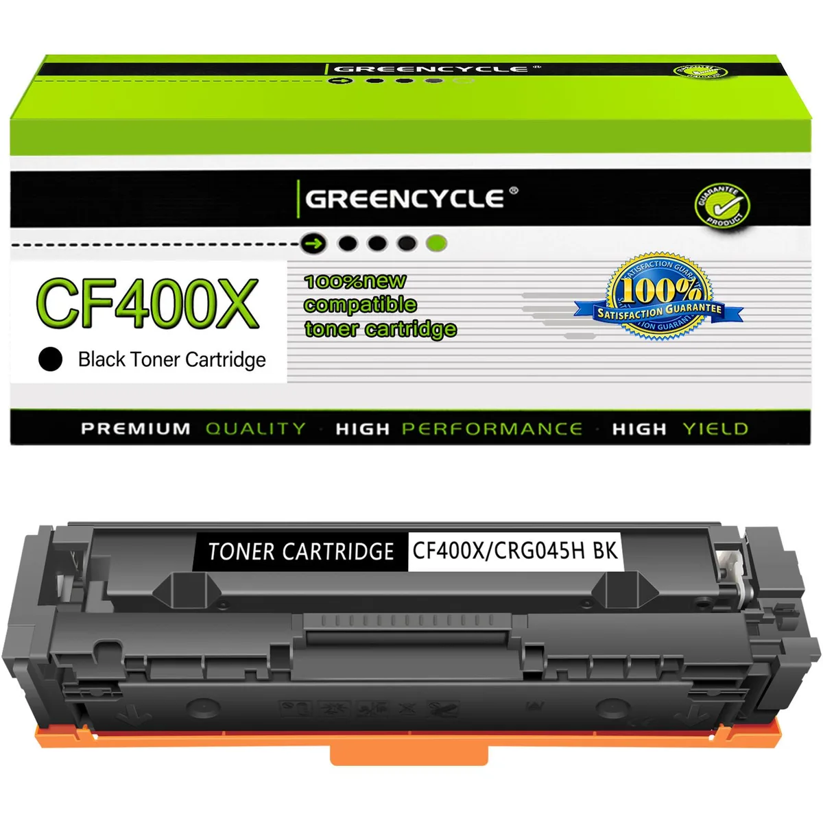GREENCYCLE GREENCYCLE CF400X 201X High-Yield Black Toner Cartridge 2800 Pages — product photo