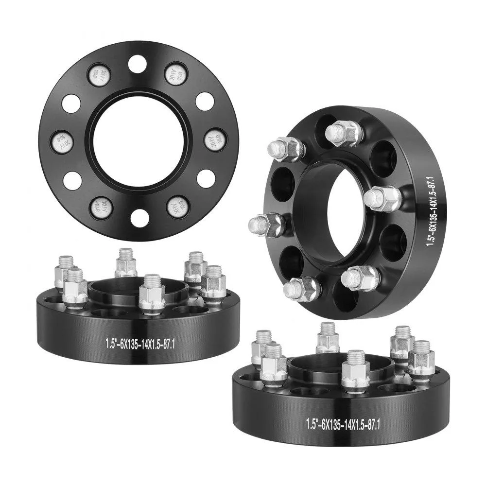 VEVOR VEVOR Wheel Spacers 1.5" 6x5.5" 87.1mm Hubcentric M14x1.5 4pcs Black — product photo