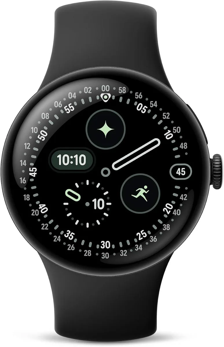 Google Google Pixel Watch 4 45mm Matte Black Aluminum Obsidian Active Band Wi-Fi — product photo