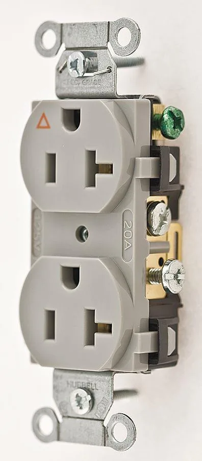 Hubbell Incorporated Hubbell Incorporated IG5352GY 20A Duplex Receptacle 125VAC 5-20R Gray — product photo