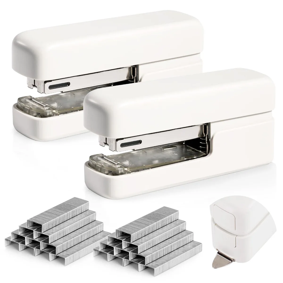  Deli 24/6 stapler 40 sheet 2 pack white — product photo