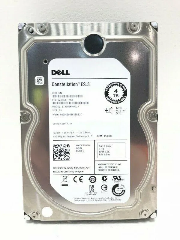 DELL DELL ST4000NM0023 4 TB 7.2K RPM 3.5" SAS internal hard drive — product photo